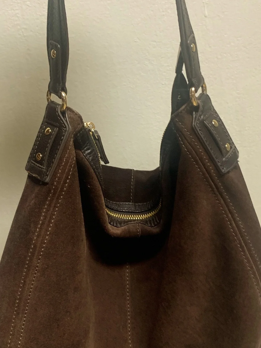 Ashwood Genuine Leather Brown Suede Tote